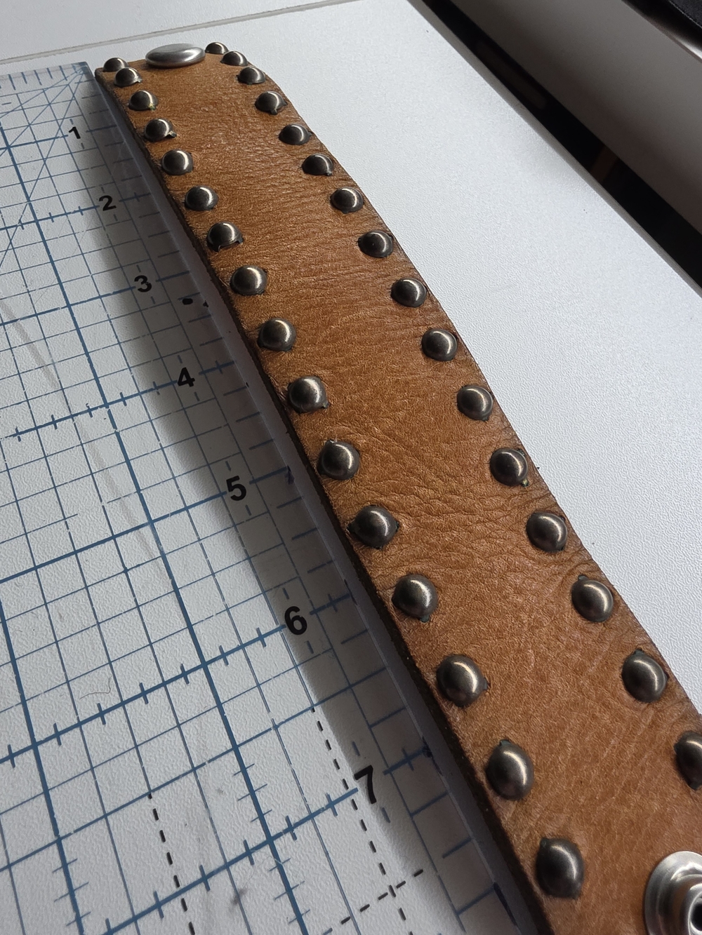 Upcycled Genuine Leather Belt Bracelet | Unique Gift | Approximately 9"